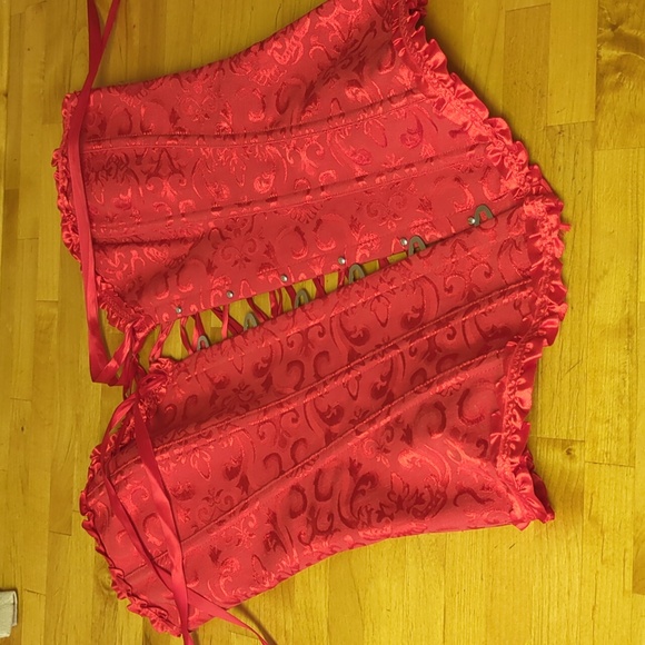 Corset - Red - Lace Up Back Sweetheart Neckline Size Medium - Picture 14 of 16